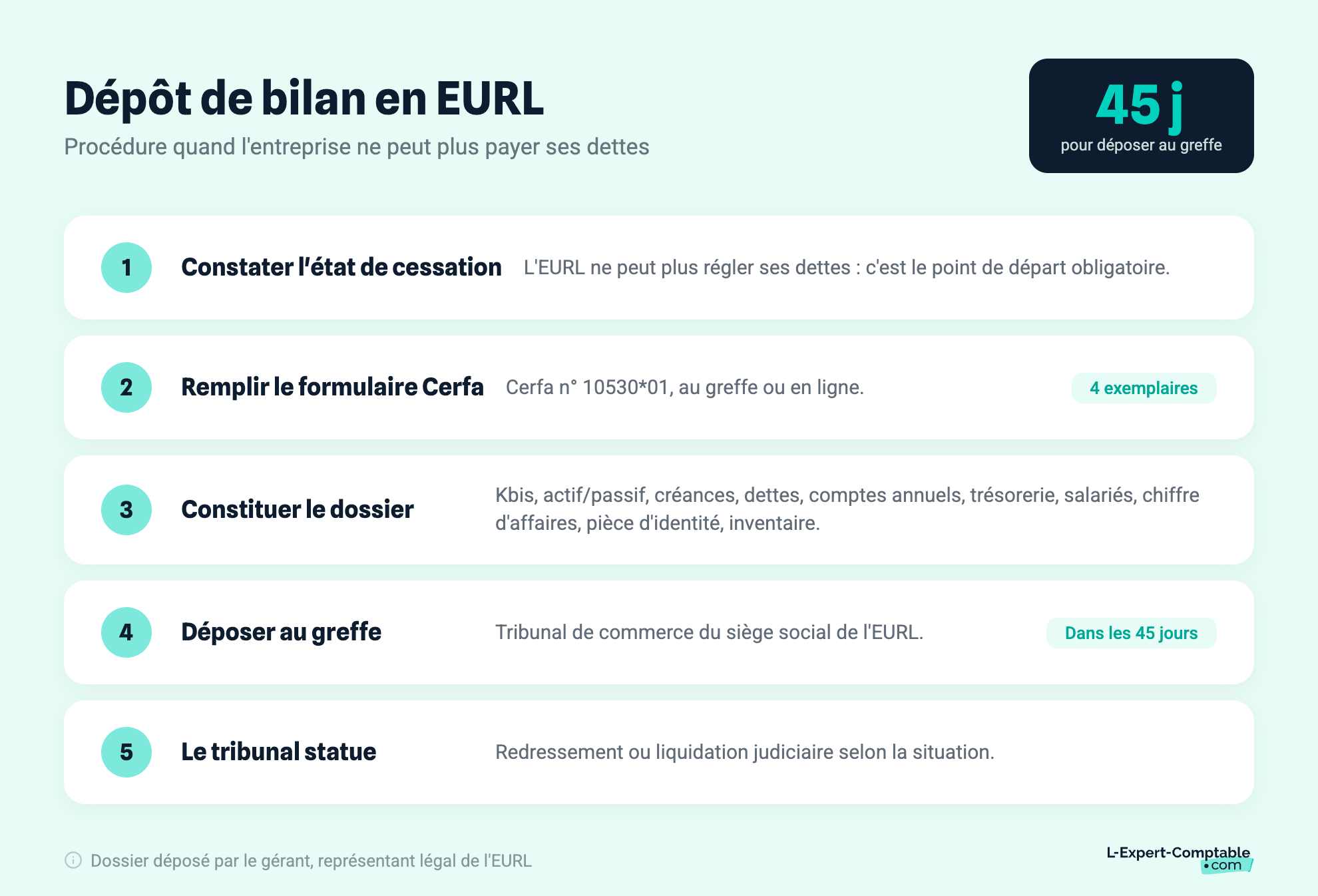 Dépôt de bilan en EURL